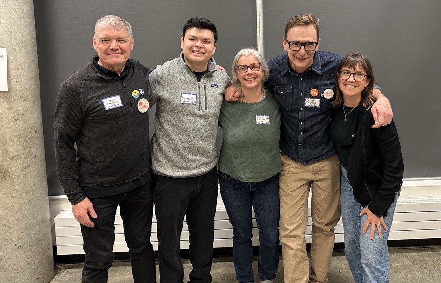Krista Sigurdson with her four running mates, Steve Cardwell, Kareem Hassib, Sherry Breshears, and Rory Brown